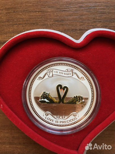 Монета серебро Лебеди. Новая зеландия