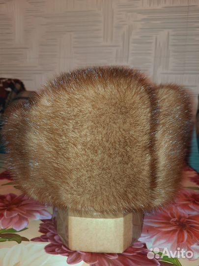 Норковая мужская шапка р.56