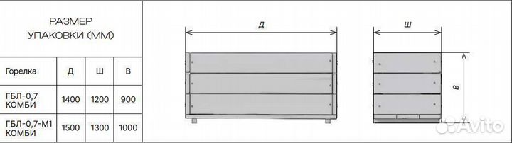 Газовая дизельная горелка гбл-0,7 комбинированная