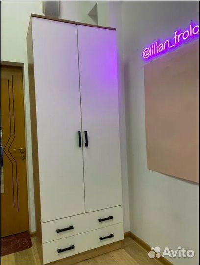 Шкаф распашной Дуб вотан/Белый