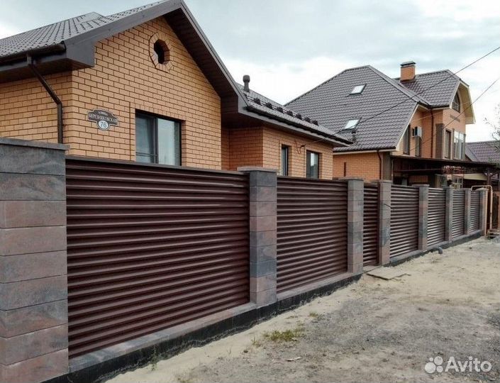 Забор Жалюзи / Забор Ранчо Металлический