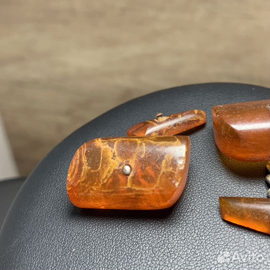 Винтажные Запонки Янтарные Ретро