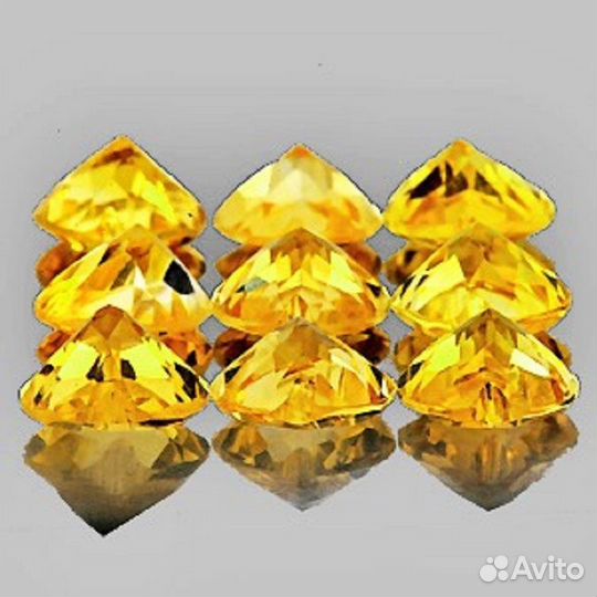 Цитрин натуральный 5,84Ct 6мм 9шт VVS heart