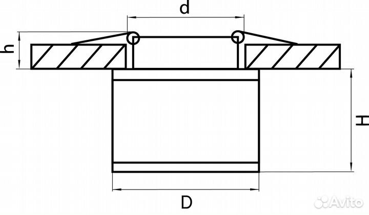 Светильник встраиваемый для ванной светодиодный