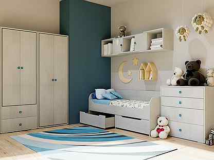 Модульная детская спальня Тандем-3 бетон светлый