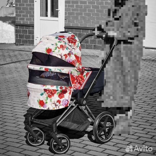 Коляска 3в1 +допы Cybex Priam Spring Blossom light