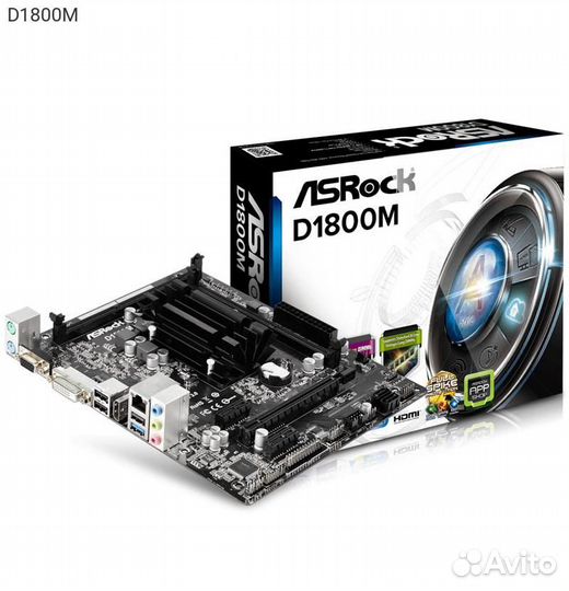 Материнская плата ASRock D1800M mATX Intel SoC, D1