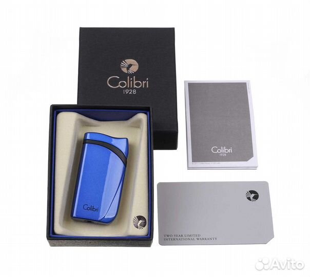 Зажигалка сигарная Colibri Falcon, синий металлик