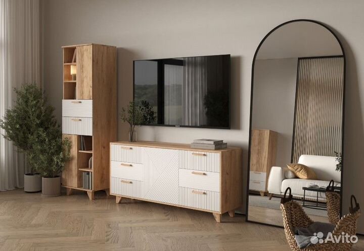 Комод Ньерд Дуб Вотан/Белый с доставкой оригинал