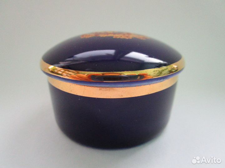 Шкатулка кобальт золото лимож limoges