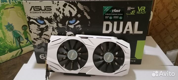 Видеокарта gtx 1060 6gb Asus Dual Б/у