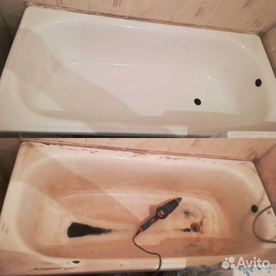 Реставрация ванн жидким наливным акрилом