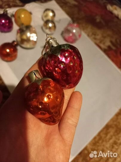 Елочные игрушки СССР клубника
