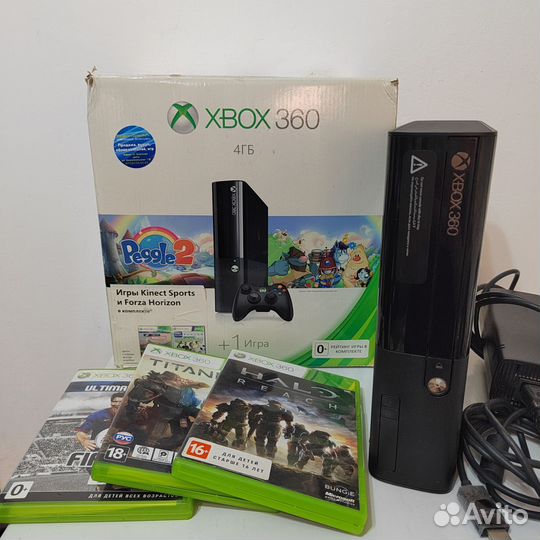 Xbox 360 Е 16Гб + диски. Магазин Гарантия Кредит