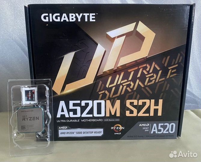 Новый комплект Ryzen 5 5500 + gigabyte A520M S2H