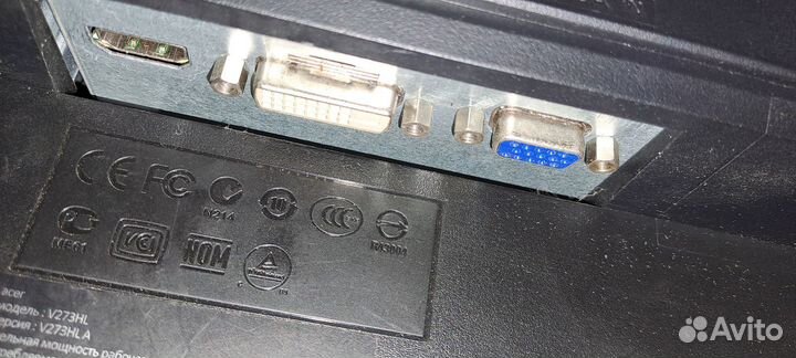 Монитор acer V273HL 1080p