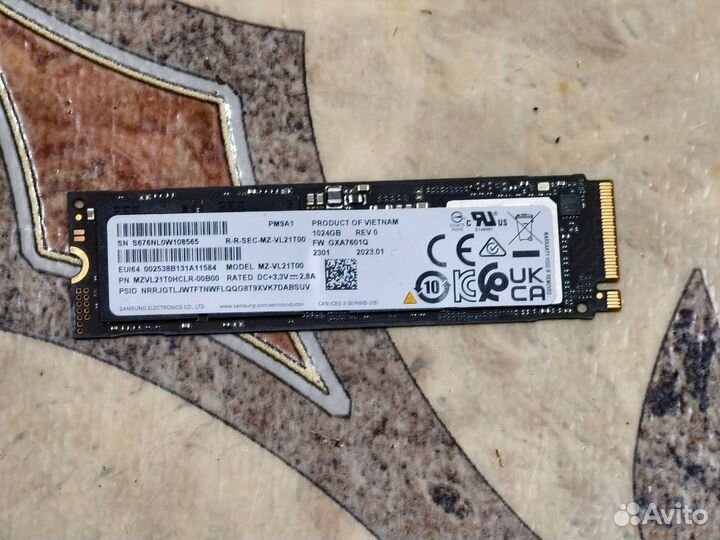 SSD Samsung PM9A1 1 TB (OEM 980 PRO)