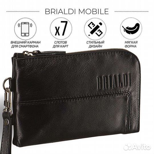 Мужской клатч brialdi Mobile black
