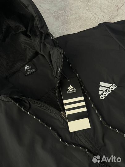 Ветровка Adidas 3 полоски зеленая люкс