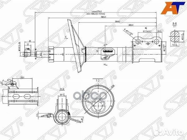 Стойка передняя toyota harrier/lexus RX300 97-03