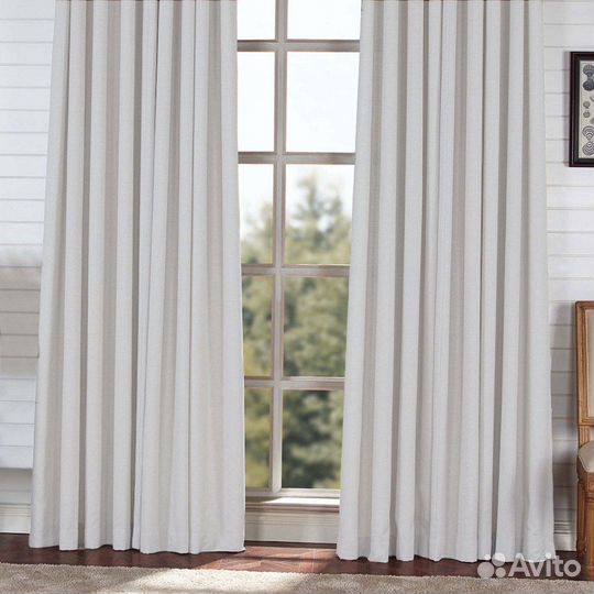Шторы блэкаут (100 проц) светло серые (белые) 2 шт