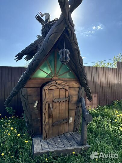 Детский игровой домик уличный деревянный