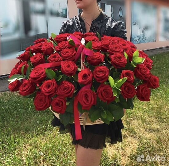 Букет из 101 крупной розы