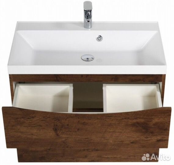 Тумба с раковиной BelBagno Marino-H60 80-BB800/450-LV-MR-AST Rovere Moro