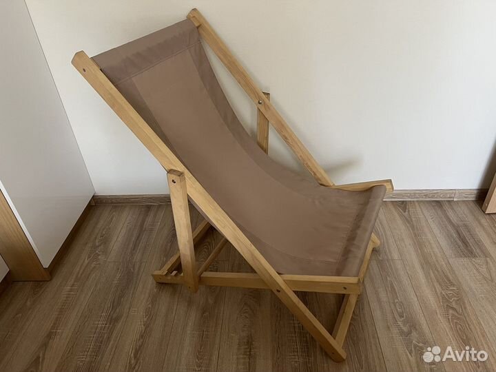 Кресло-шезлонг складной/деревянный/уличная ткань