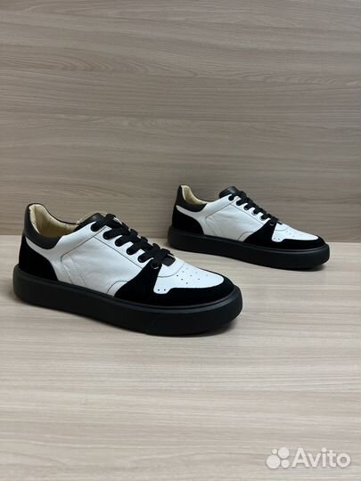 Мужские кожаные кеды 0877-244-868