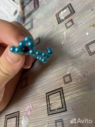 Кольцо из бисера лягушка