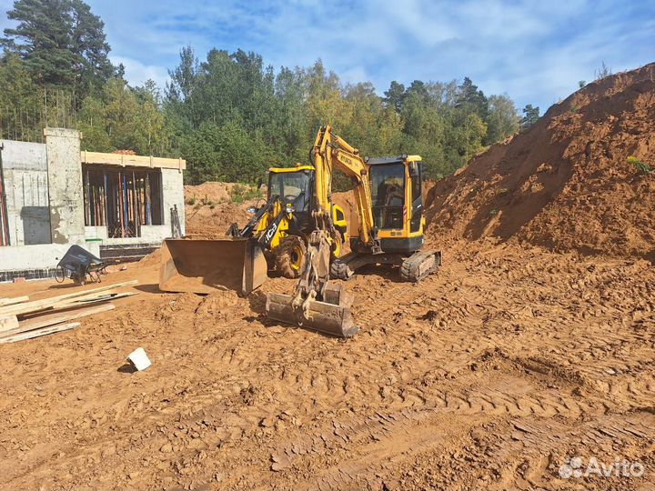 Услуги мини-экскаватора/ траншеи под коммуникаций