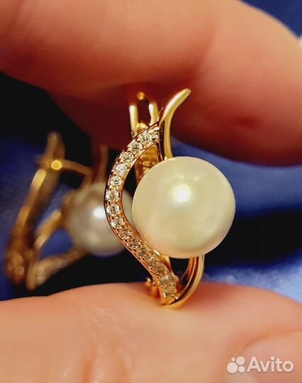 Серьги антик жемчуг