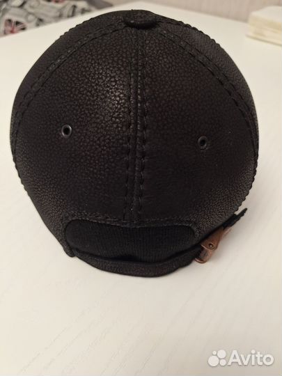 Бейсболка мужская зимняя кожаная