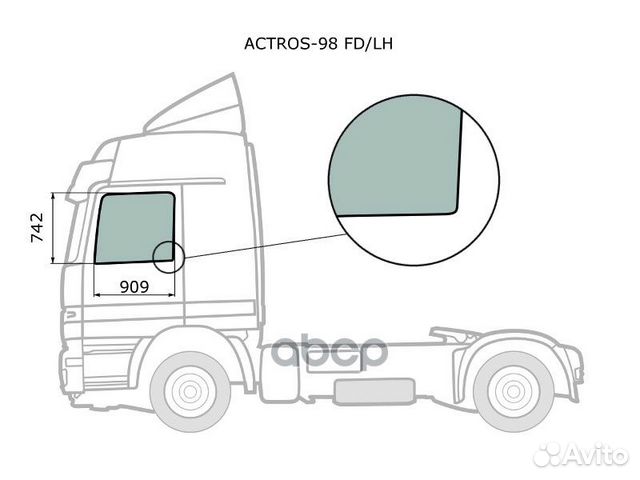 Стекло переднее левое опускное mercedes-benz AC