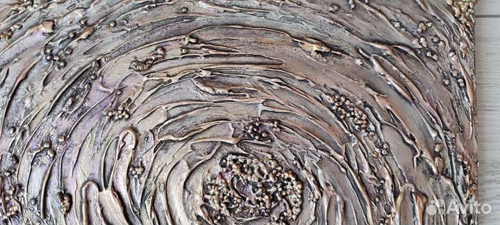 Текстурная картина на холсте цветы