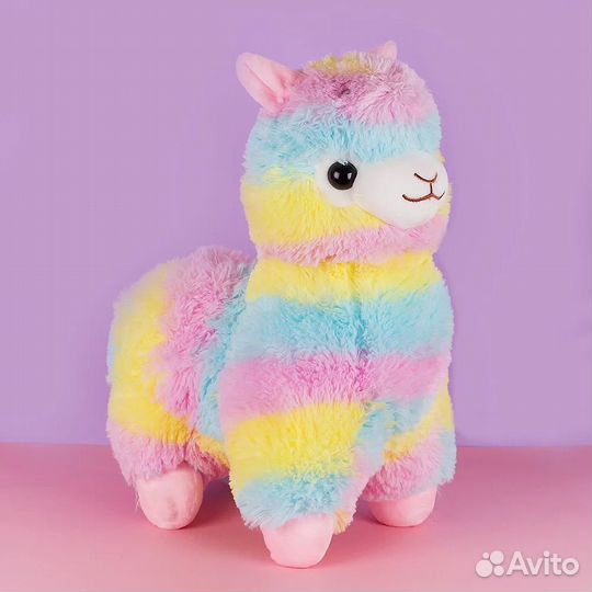 Мягкая игрушка Лама Альпака цвет радужный 40 см