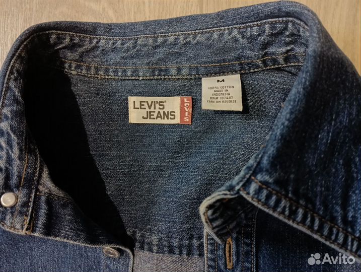 Джинсовая рубашка levis мужская 52