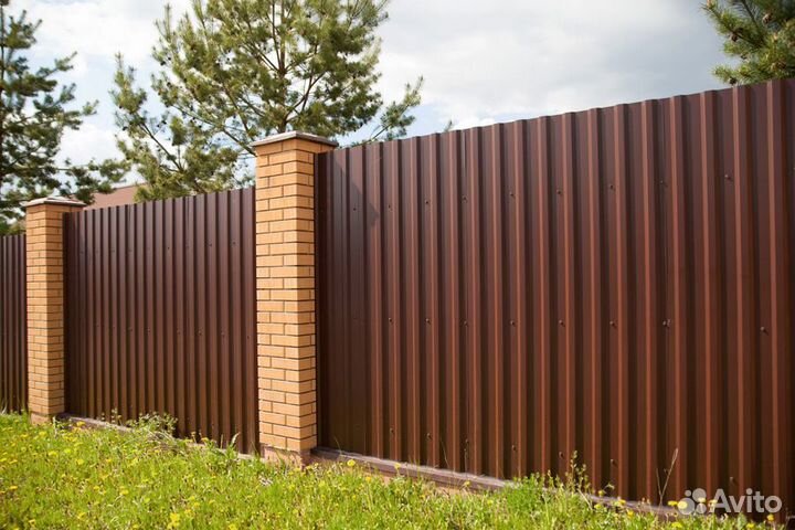 Профлист С8, Профнастил Шоколад, Забор, за