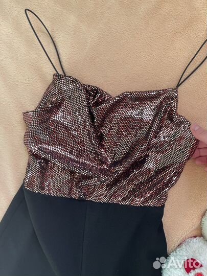 Комбинезон вечерний черный с пайетками 42 44