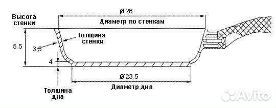 Сковорода чугунная 28 см (сьемная ручка)