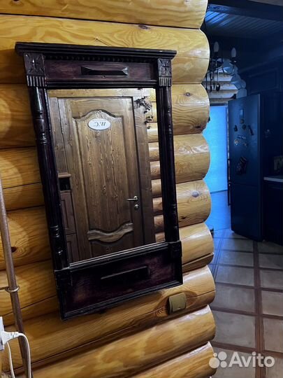 Зеркало старинное деревянное рама 88х50