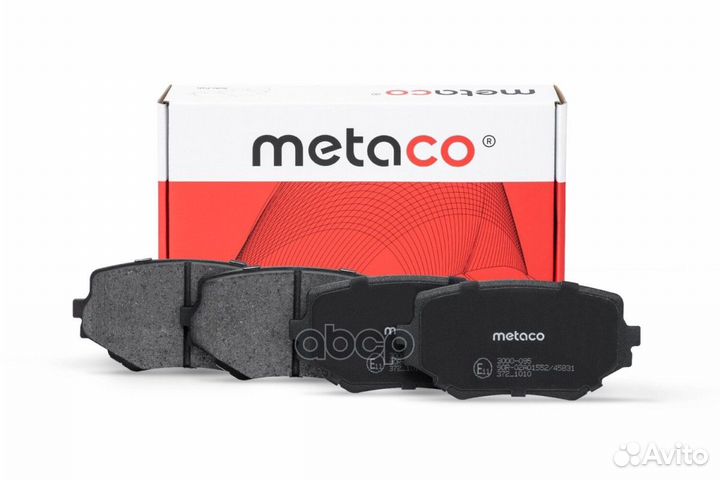 Колодки тормозные передние к-кт 3000095 metaco