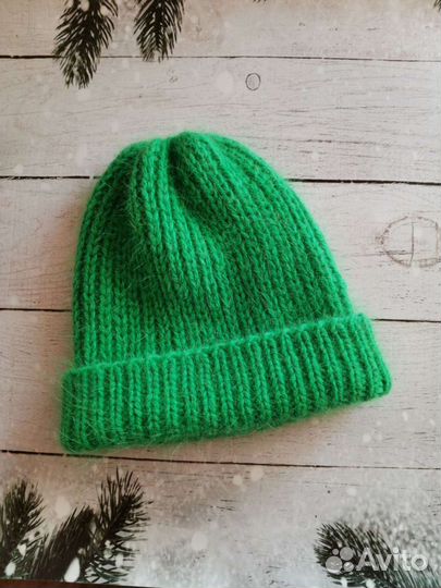 Шапка зимняя вязаная из пуха норки