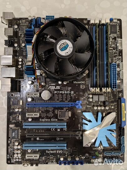Материнская плата Asus p7p55d-e с проц и озу