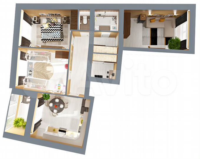 3-к. квартира, 85,8 м², 4/5 эт.