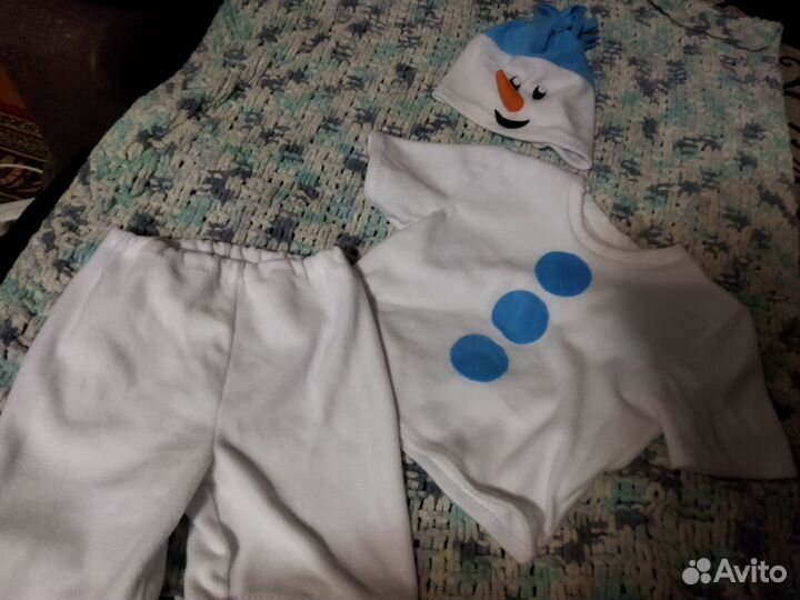 Новогодний костюм для мальчика 110 снеговик