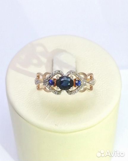 Золотое кольцо из красного золота 585 пробы, встав