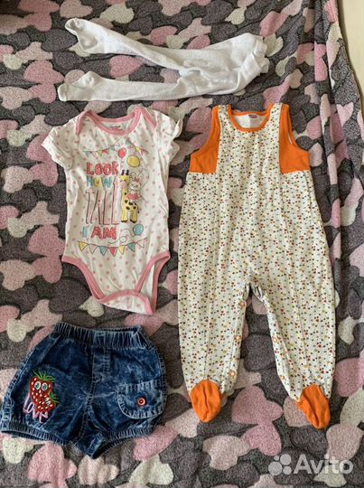 Вещи на девочку пакетом 80-86 с 9 мес до 1,5 лет