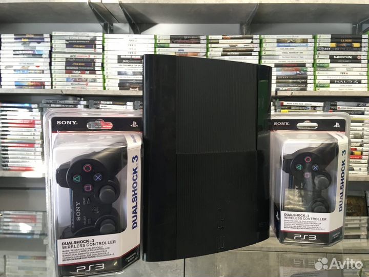 PS3 SS 500гб + 2 новых геймпада + Наушники